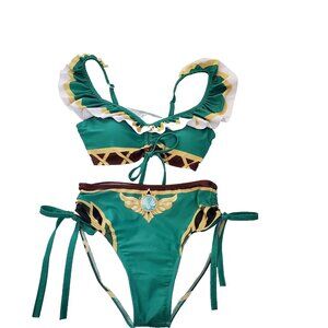 Cosplay Costume Barbatos Venti Barbatos Summer Bikini Swimwear Size S